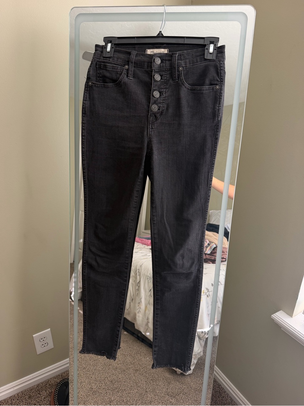 Madewell Washed Charcoal Skinny High-Rise Button-Fly Jeans
